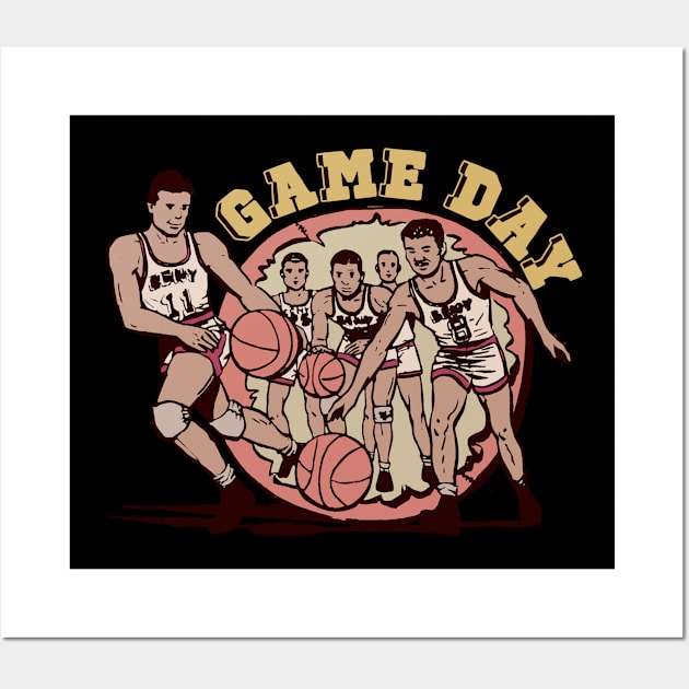 Game Day - Vintage Basketball Wall Art by Issho Ni